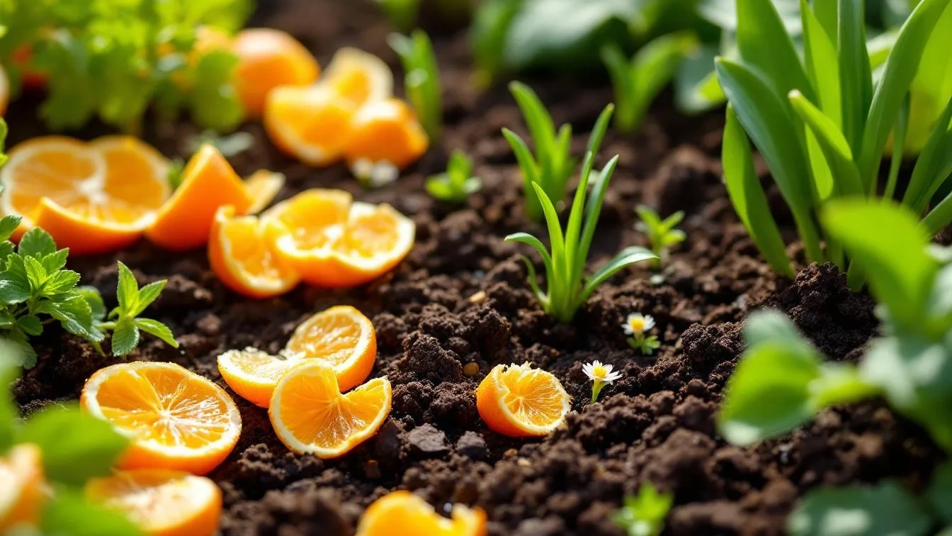 Ik gebruikte sinaasappelschillen in mijn tuin, de resultaten zijn verbluffend